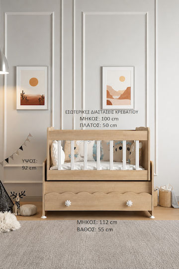 SteweHome Babybett Beige mit Matratze & Schublade