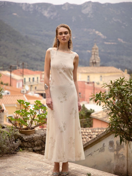 Maxi Damenkleid Für Hochzeit Und Taufe Ecru Interimdress