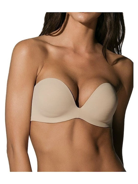 Secret Sense Strapless Bra Beige