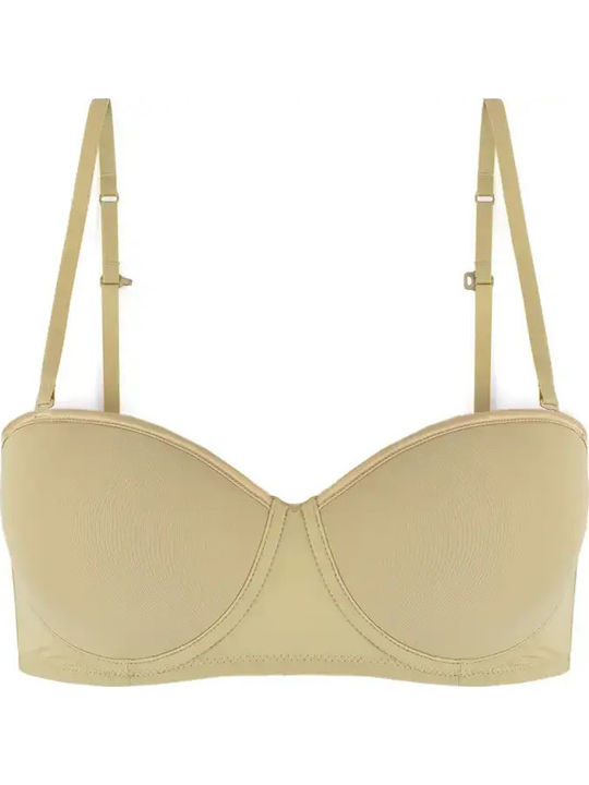 Μπεζ Strapless Σουτιέν