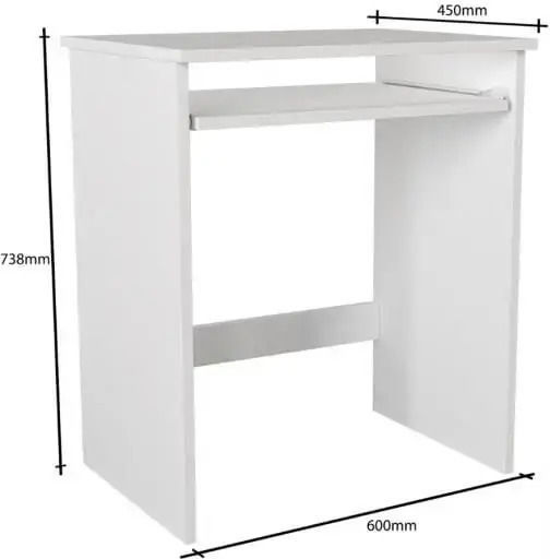 SteweHome Computer Büro Aus Holz Weiß 60x45x73.8cm