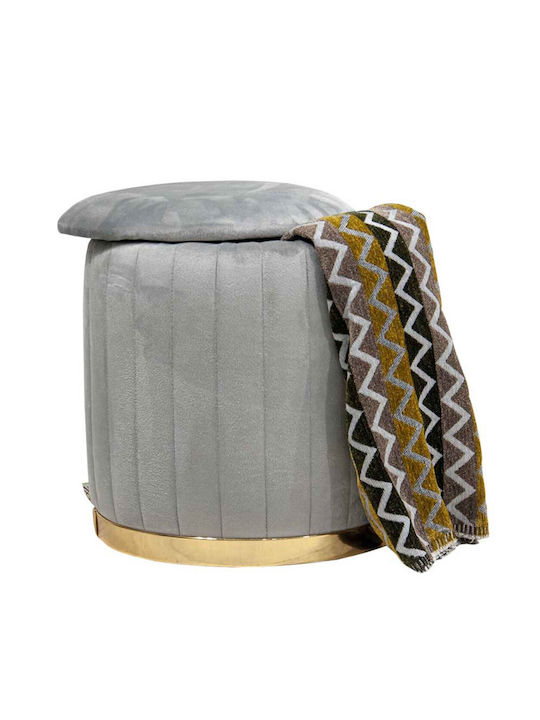 Living Room Stool Upholstered with Gold Fabric 38x38x38cm