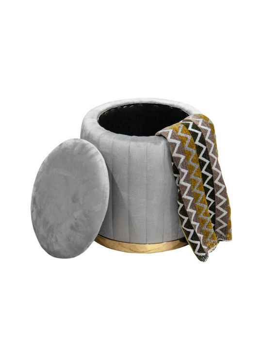 Living Room Stool Upholstered with Gold Fabric 38x38x38cm