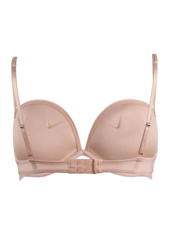 Bej Sutien Push Up cu Baloane
