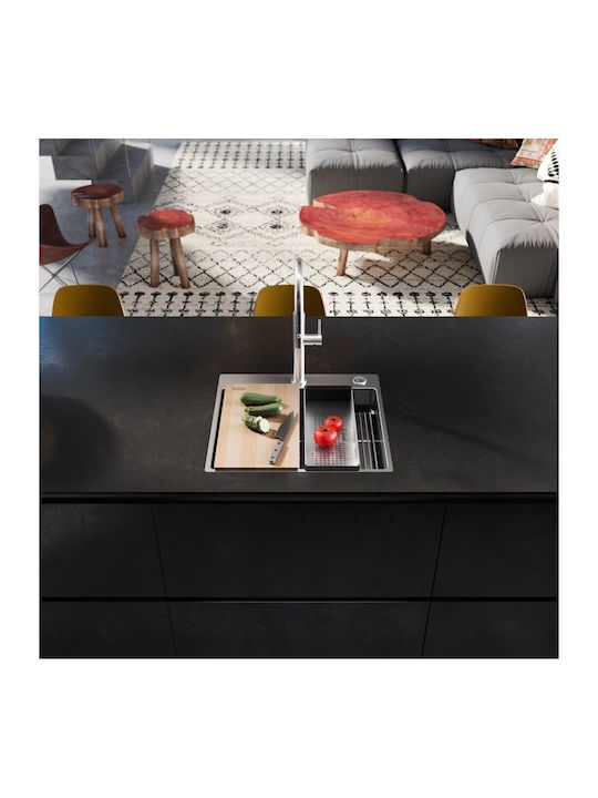 Franke Box Bxx Υποκαθήμενος Νεροχύτης Inox Μ53xΠ51cm
