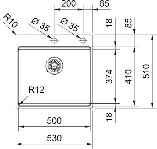 Franke Box Bxx Chiuvetă Sub Masă Inox M53xL51cm