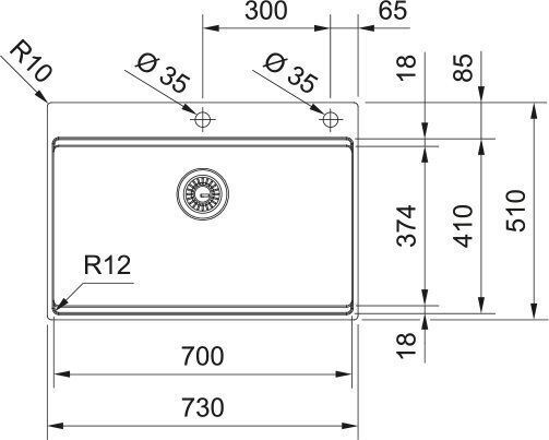 Franke Box Bxx Подплотова Кухненска Мивка Inox Д79xШ51cm