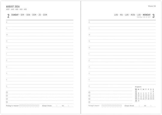 Academic Diary Letts Conscious 2026-2027 Daily A6 Multilanguage Sage 27-031843