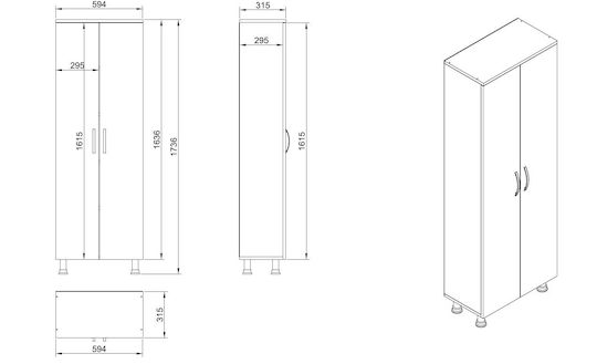 Fratelli Home Dulap De Baie 31.5x59.4x173.6cm Alb