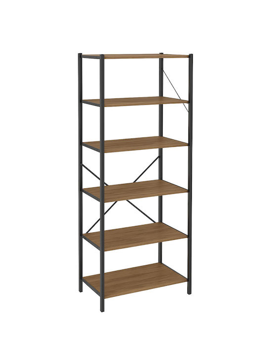 Floor Metal Bookcase Black 60x30x27cm