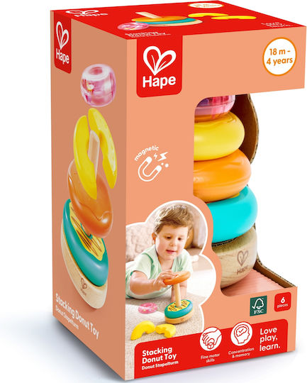 Hape Hape Baby Aktivitätsspielzeug Stapeln aus Holz für 18+ Monate