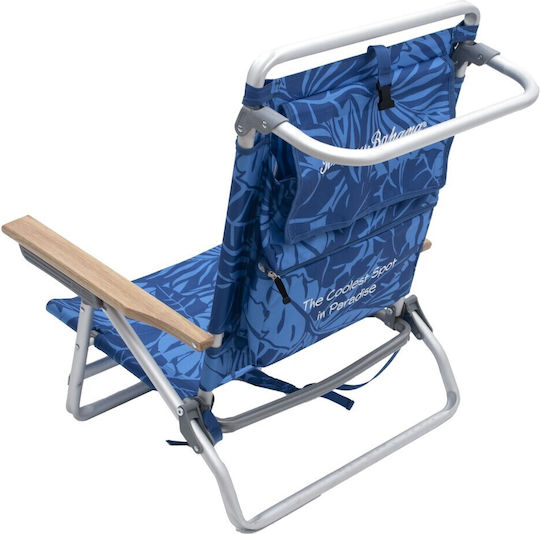 Campus Beach Chair Lounger-Armchair Aluminium with Recline 5 Spots Blue
