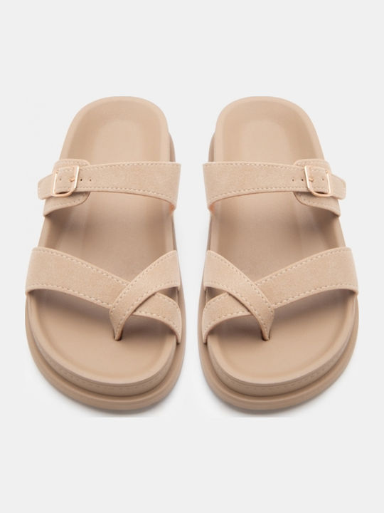 Women's Flat Sandals Flatforms Beige