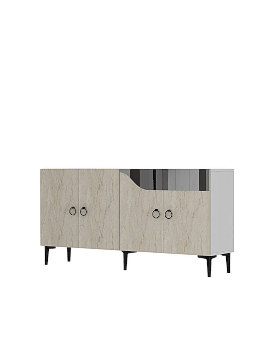 SteweHome Sideboard Holz 150x32x75cm Braun