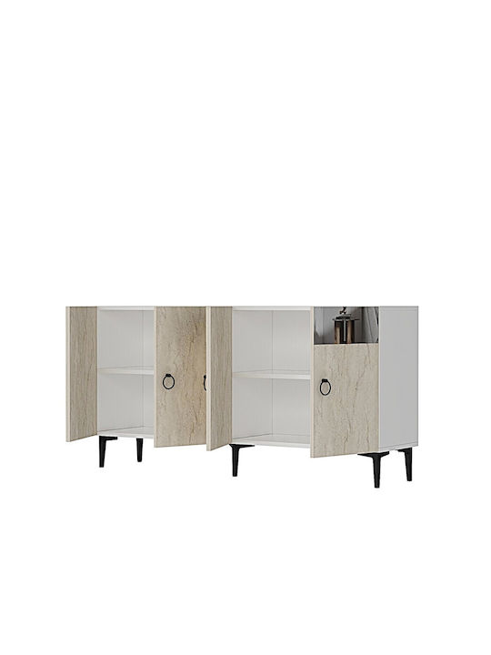 SteweHome Sideboard Holz 150x32x75cm Braun