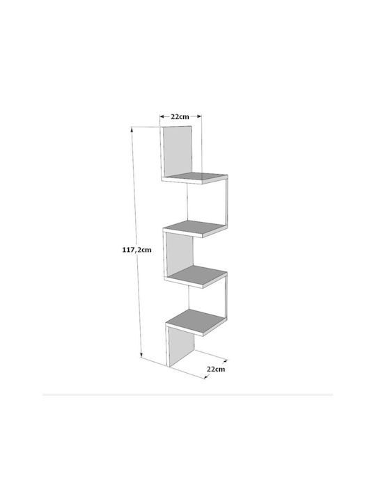 Γωνιακό Ράφι Τοίχου Μπεζ 22x22x117.2εκ.