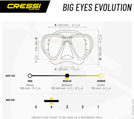 CressiSub Водолазна Маска Big Eyes Evolution Crystal Прозрачна