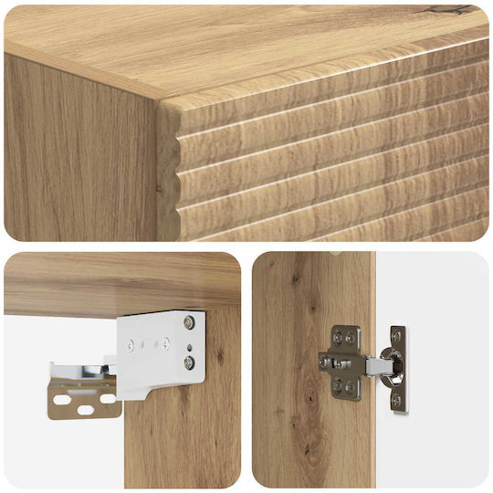 vidaXL Bathroom Cabinet 33x34.5x90cm Oak