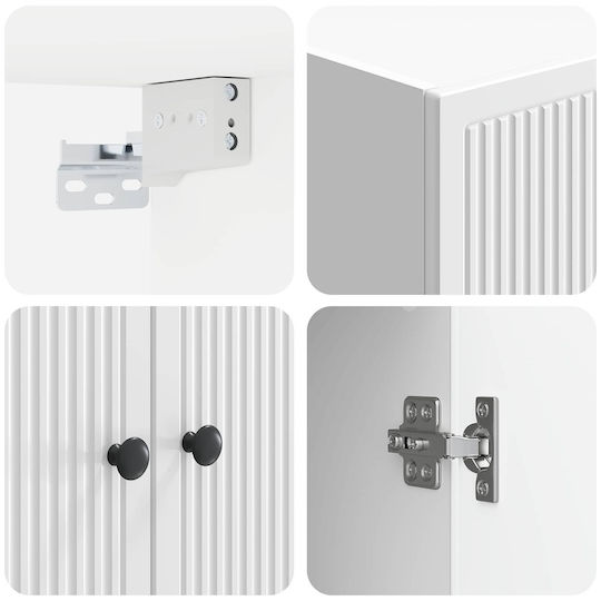 vidaXL Bathroom Cabinet 66x34.5x90cm White