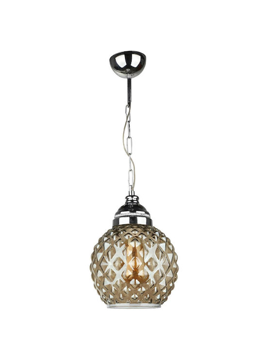 SteweHome Gray Pendant Ceiling Light with E27 Socket 20x20cm