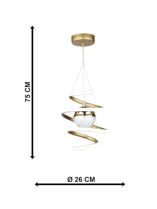 SteweHome Κρεμαστό Φωτιστικό Λευκό LED 75x25x71εκ.