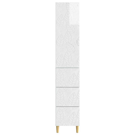 vidaXL Bathroom Column Cabinet Wall Hung M33xD34.5xH90cm White
