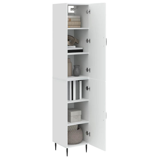 vidaXL Bathroom Column Cabinet Wall Hung M33xD34.5xH89.5cm White