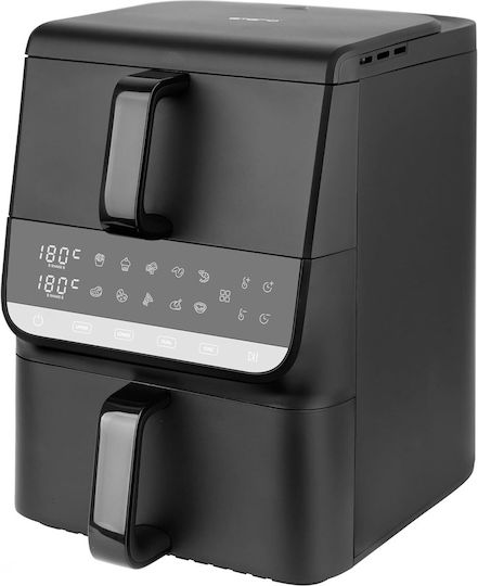 Emerio Double Chamber XL Air Fryer Vertical Air Fryer 2 Buckets 3.5lt + 6.5lt 2 Heating Elements & Touch Screen 2500W
