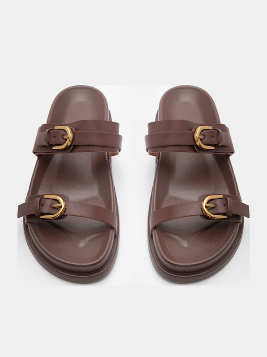 Sandale Casual Damă Flatforme Maro