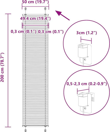 vidaXL Ρόλερ Σκίασης Μερικής Συσκότισης Πετρόλ Π50xΥ200εκ. 4015405