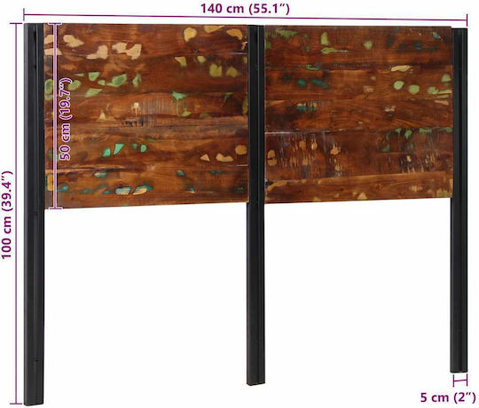 vidaXL Kopfstützen Für Betten Hölzernes Beiges 140x100cm