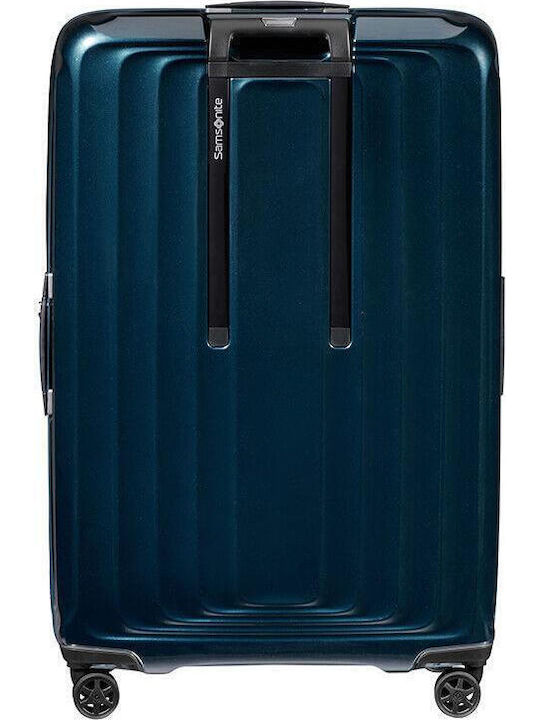 Samsonite Spinner Large Hard Suitcase Metallic Dark Blue Height 75cm