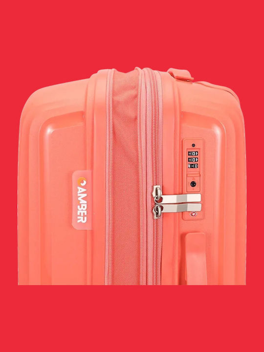 Amber Medium Hard Suitcase Peachy Red Height 66cm