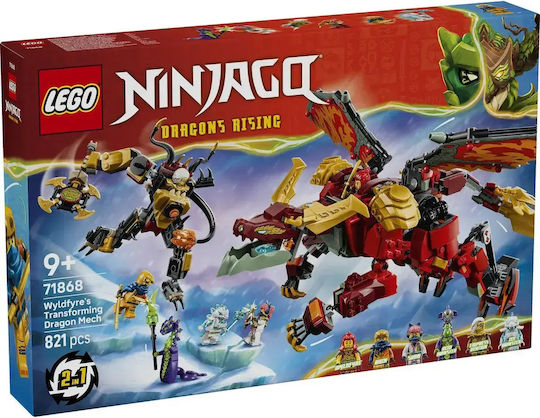 LEGO Ninjago Трансформиращ Механичен Дракон Wyldfyre за 9+ Години 821 Бройки