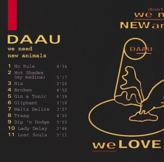 Daau - We Need New Animals CD Μουσικής