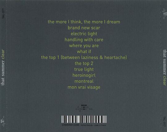 That Summer Clear CD Μουσικής