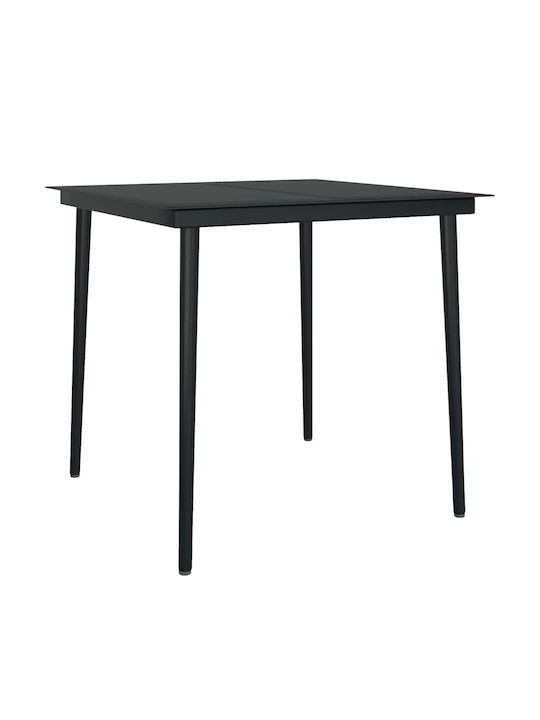 Set Sala De Mese Pentru Exterior 5 Piese Negru Cu Perne