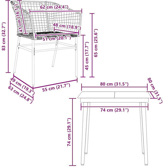 Set Sala De Mese Pentru Exterior 5 Piese Negru Cu Perne