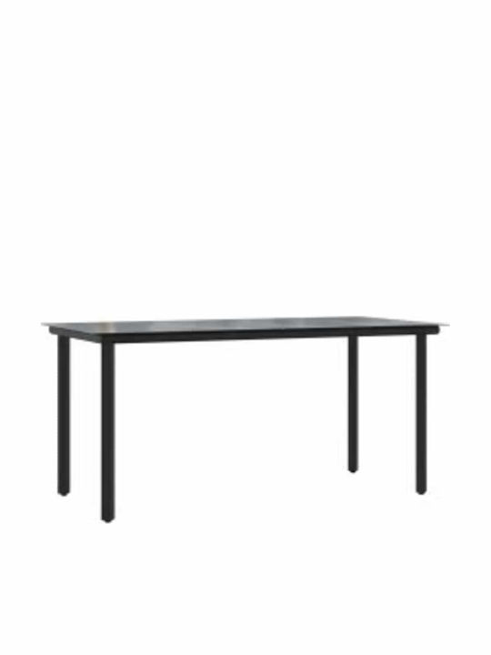 Garten- und Outdoor-Möbelsets Speisesaal 7 Stück Schwarz mit Kissen