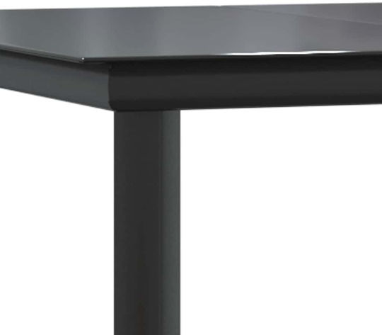 Set Sala De Mese Pentru Exterior 5 Piese Negru Cu Perne