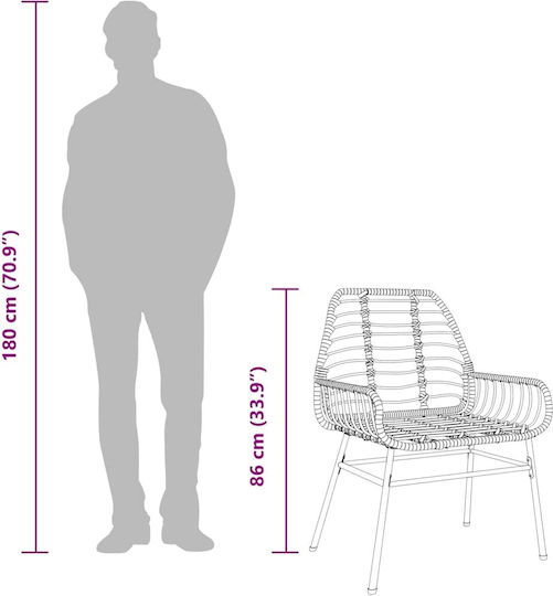 Garten- und Outdoor-Möbelsets Typsatz Speisesaal 7 Stück Schwarz mit Kissen