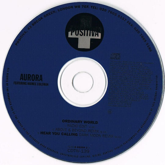 Aurora Featuring Naimee Coleman Ordinary World CD Μουσικής
