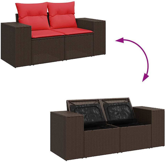 Garten- und Outdoor-Möbelsets 6 Stück Braun mit Kissen