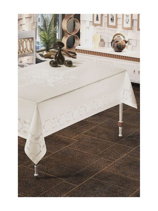 SteweHome SteweHome Beiges Tischtuch Mit Spitze 160x220cm