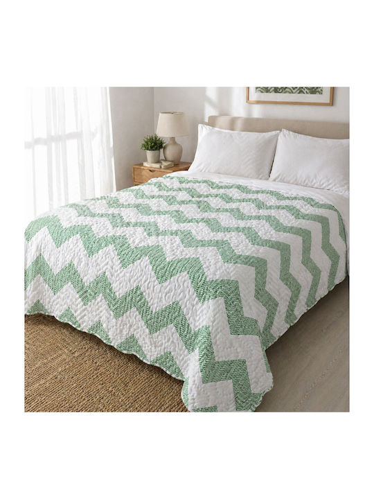 Kotonia Home Microfiber Semi-Double Coverlet Sage Green 180x230cm