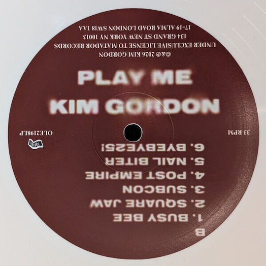 Kim Gordon Play Me Vinyl