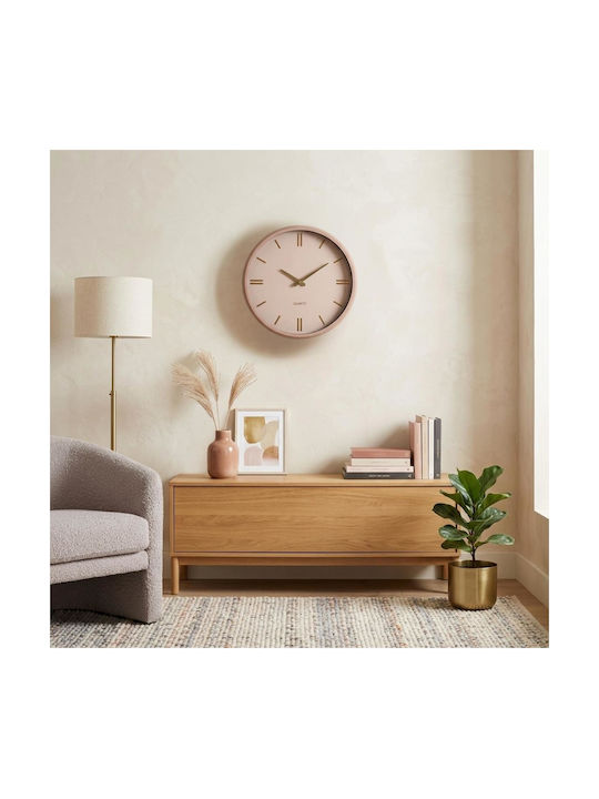 Excellent Houseware Часовник На Стена Розов Ø38см