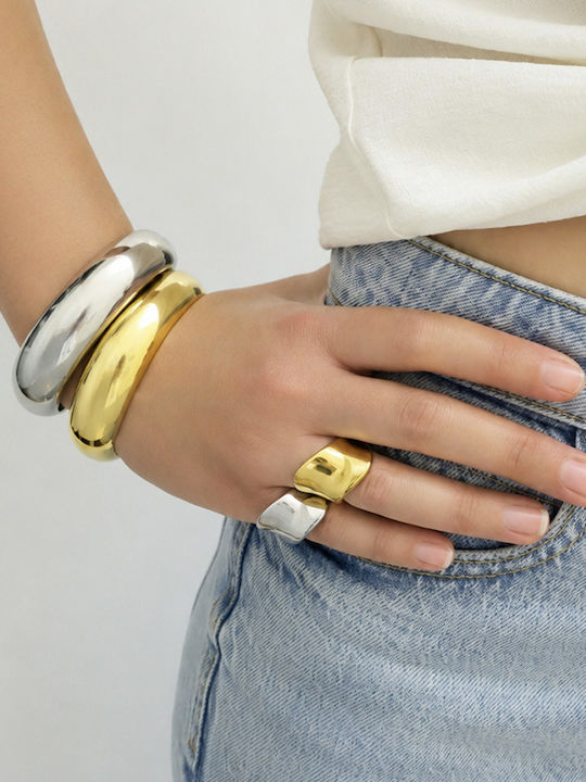 Theodora's Jewellery Women's Bracelet Handcuffs Made of Stainless Steel Gold Plated JT-B18571-Gold