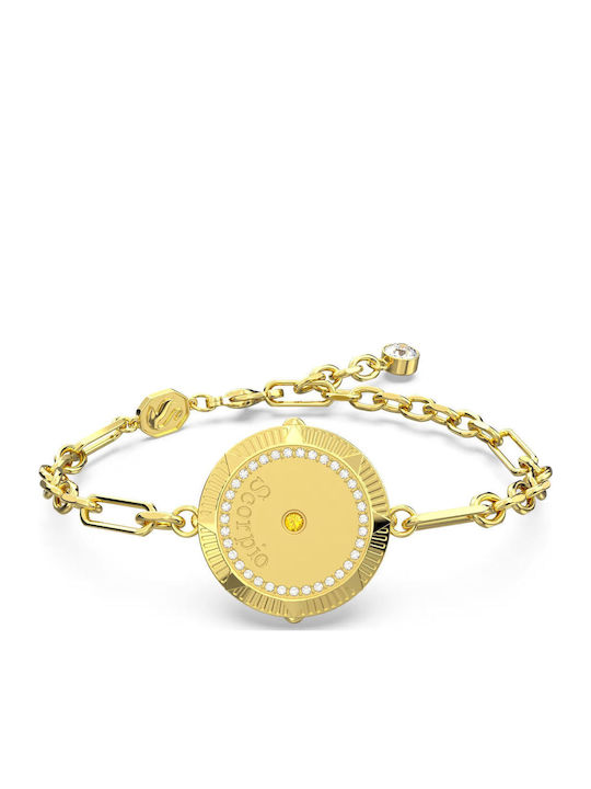 Swarovski Women's Bracelet Stainless Steel Gold Plated 18cm