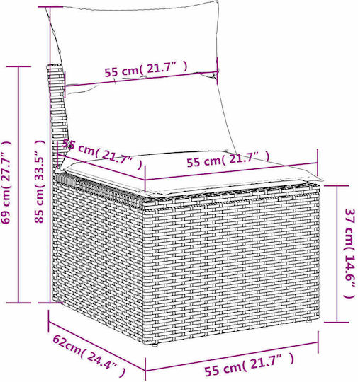 Garten- und Outdoor-Möbelsets 6 Stück Braun mit Kissen